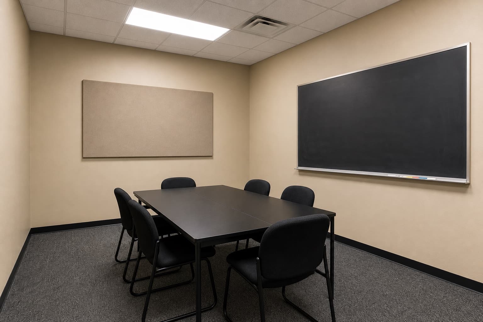 Chenab small rental room with blackboard